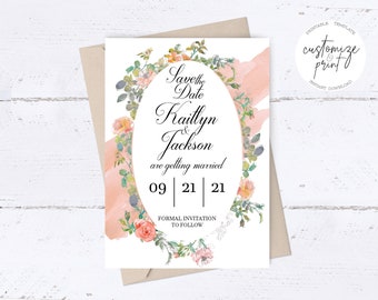 Save the Date Wedding Editable Template, Printable & Instant Download