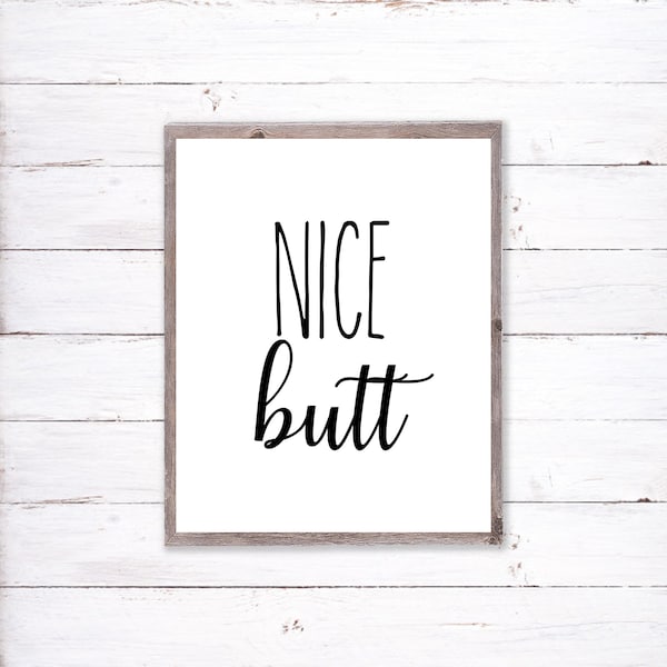 Nice Butt Bathroom Sign - Etsy