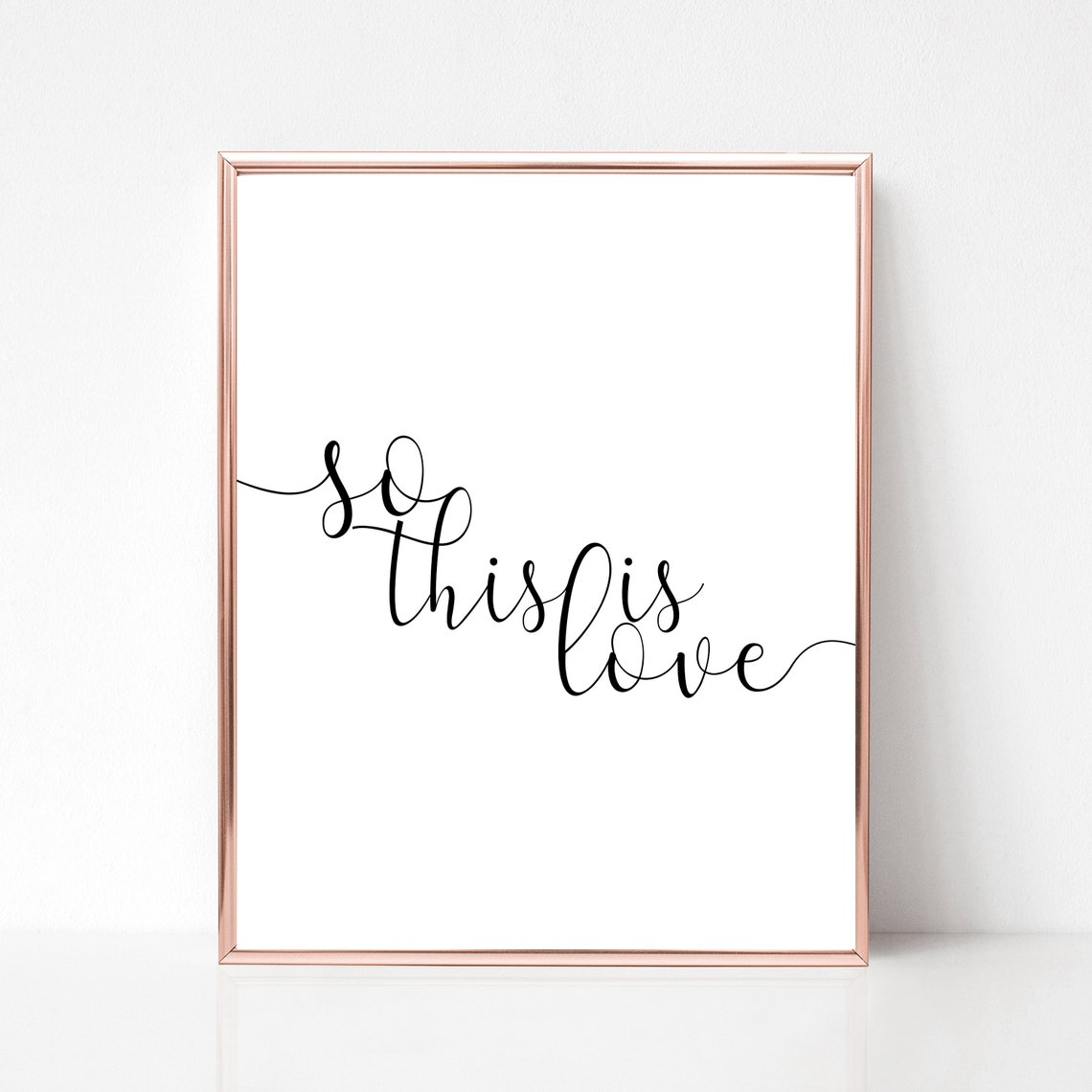 So This is Love Printable Wall Quote Decor Instant Download | Etsy