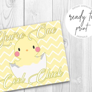 Cool Chick imprimible tarjeta de Pascua imprimible & descarga instantánea