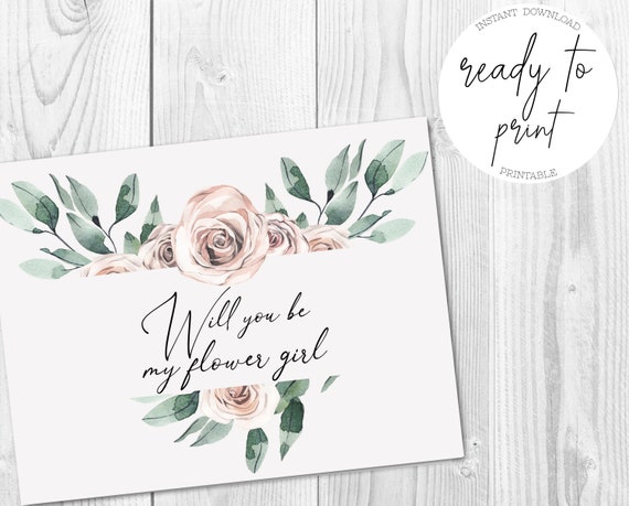 Will You Be My Flower Girl Printable Card Instant Download Etsy