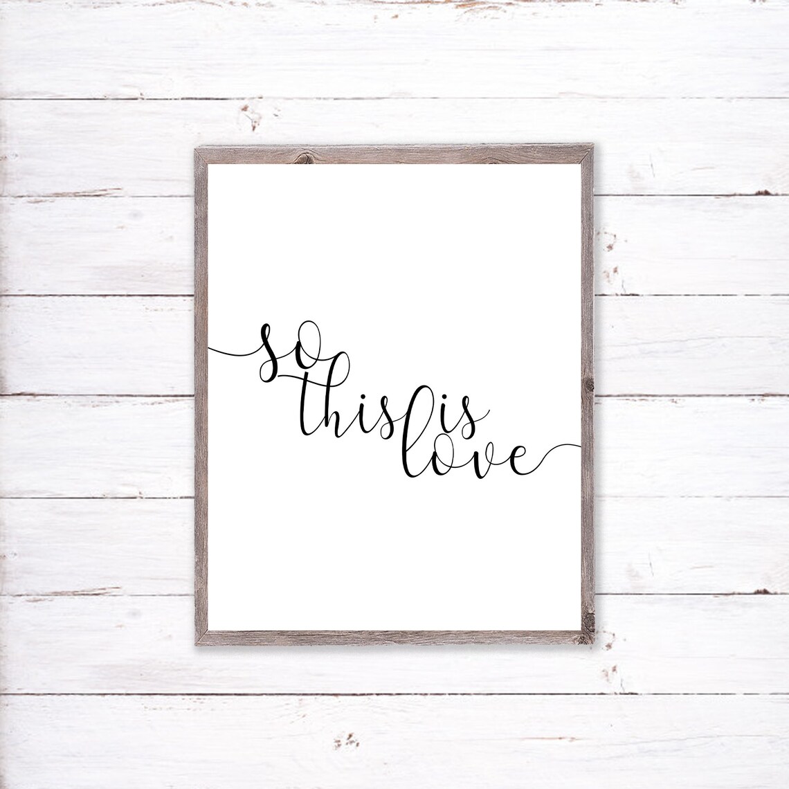 So This is Love Printable Wall Quote Decor Instant Download | Etsy