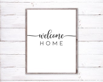 Welcome Home Printable Wall Quote Decor, Instant Download