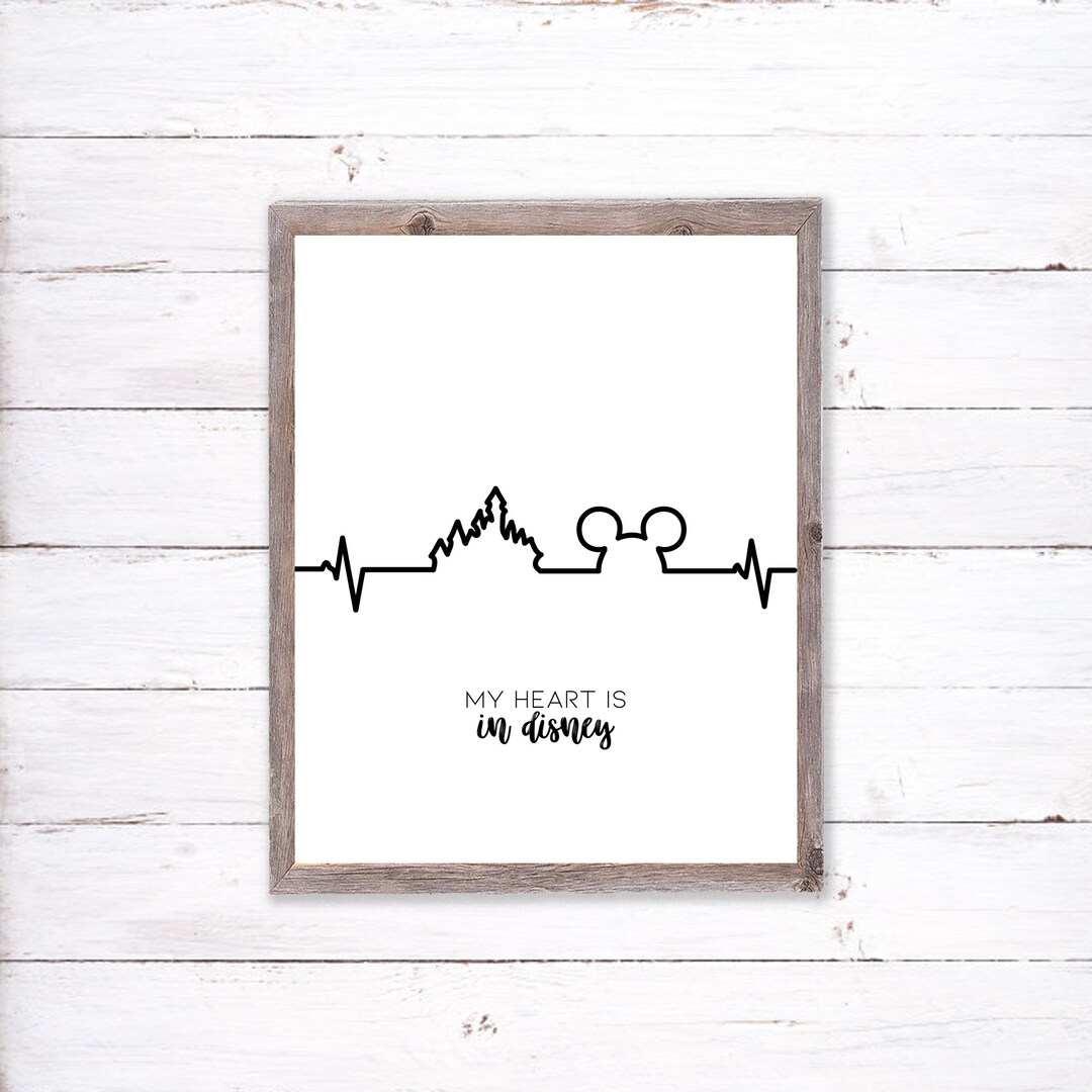 My Heart is in Disney Printable Wall Art Quote Instant - Etsy