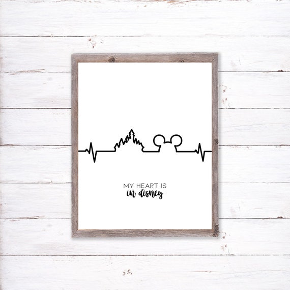 My Heart is in Disney Printable Wall Art Quote Instant | Etsy