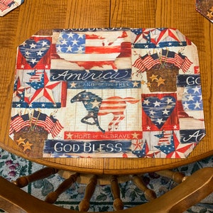 Patriotic American Flag Placemats