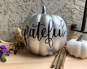 Fall Pumpkins and Hand Lettered Pumpkins — Fall and Thanksgiving Decor