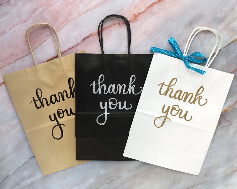 Thank You Gift Bags Large Personalized Wedding Bag Etsy
