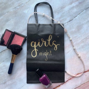 Girls&#39; Night In Gift Bags — Medium Bachelorette Party Goodie Bags — Birthday Slumber Party Favor Bags — Bridal Shower Goodie Bags