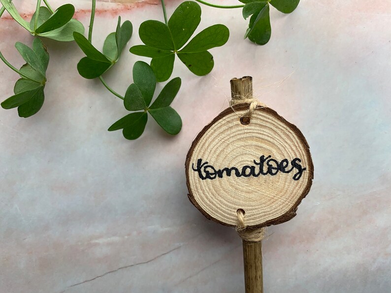 Hand Lettered Wood Herb Labels Custom Garden Markers and Etsy