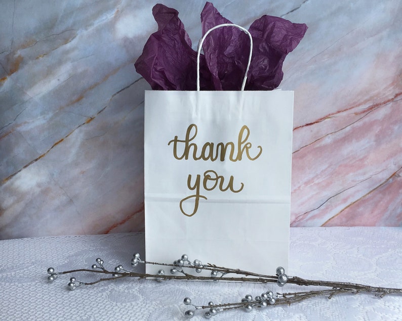 Thank You Bags Large Personalized Wedding Welcome Bag Custom Hand Lettered Wedding Guest Goodie Bags image 3