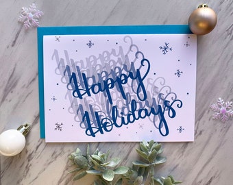 Happy Holidays Card — Winter's Greetings Seasonal Card and Holiday Greeting Card