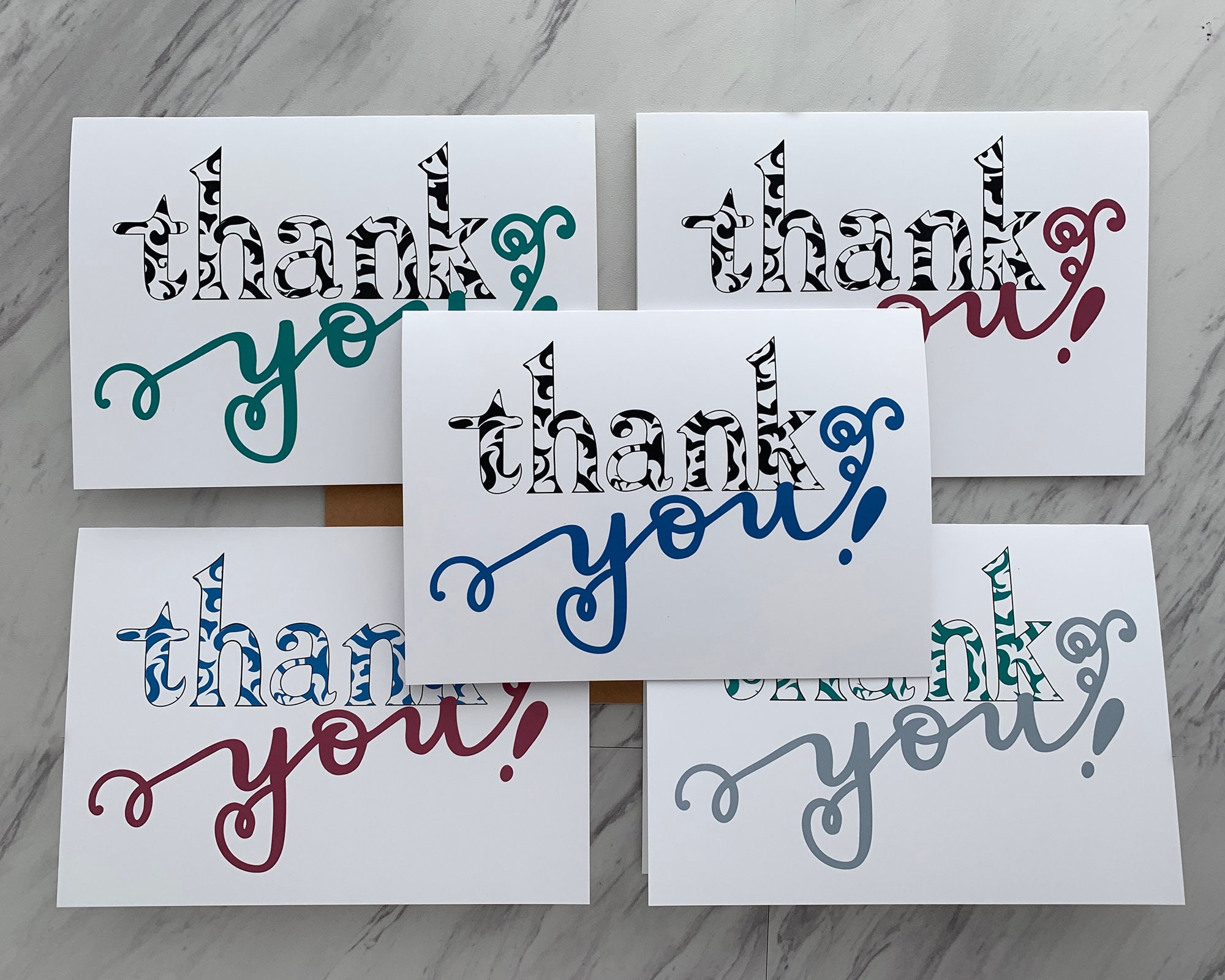 RXBC2011 Thank You For Your Support Cards Handwritten Lettering Design Thank You Small Business Card Pack Of 100 (Aqua