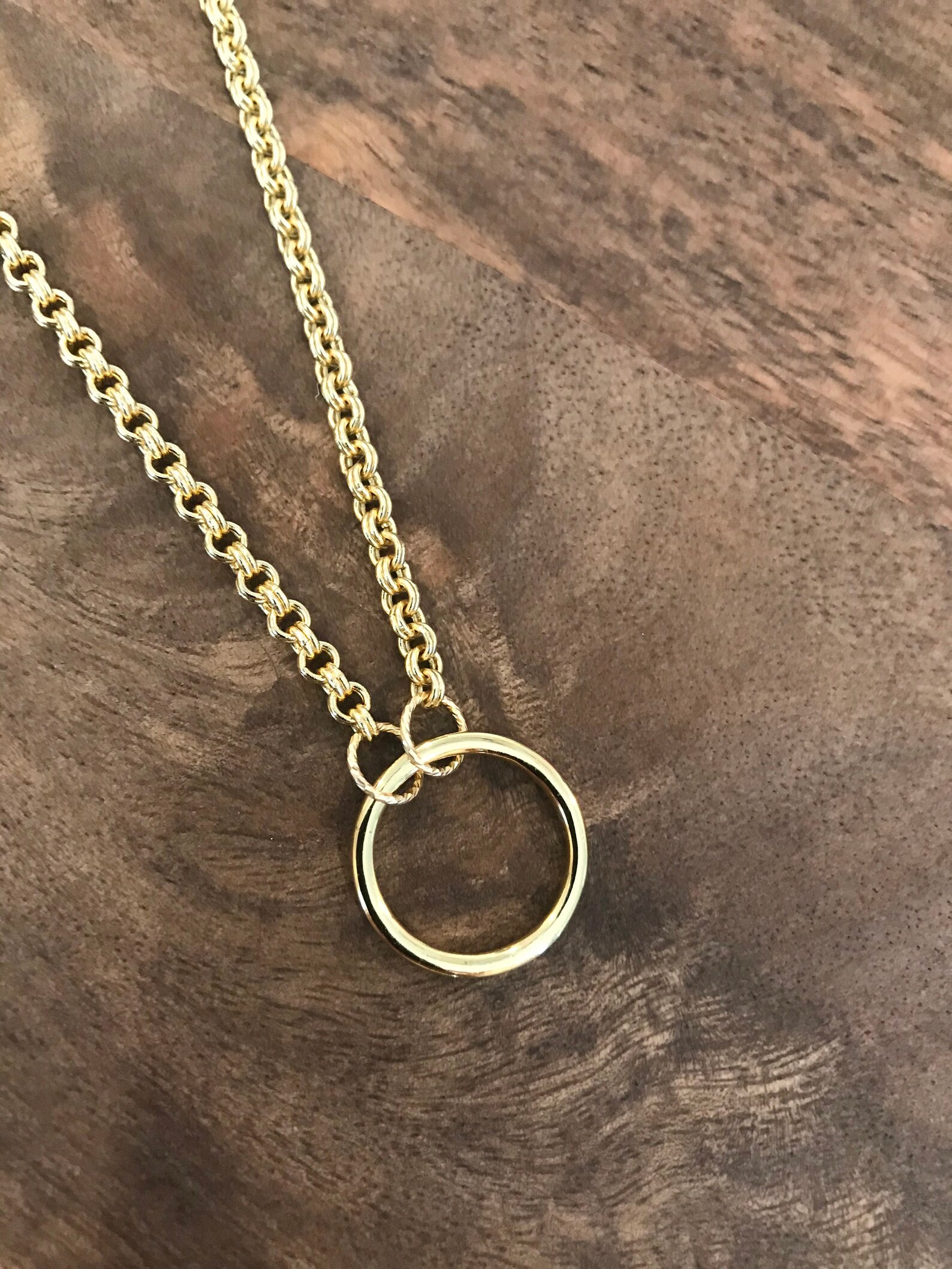 Circle charm necklace Etsy