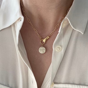 Hand & Moon Face Necklace | Gold chain with Hand Charm | Moon Face Charm