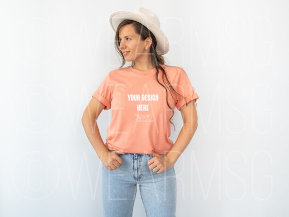 Bella Canvas 3001 Sunset Model Mockup 