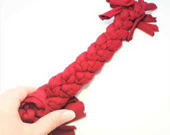 Stretchy Braided Dog Toy - Large - Red - Natural Dog Toy - par Jack’s Natural Dog Products