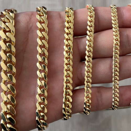 Stainless Steel 8mm Gold Plated Miami Cuban Curb Chain Necklace – 18-40in Unisex
