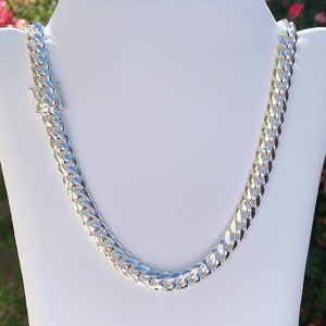 8mm Miami Cuban Solid 925 Sterling Silver Tight Link Curb Chain Necklace High Polish Non Tarnish Jewelry Bracelet 6mm 9mm 10mm