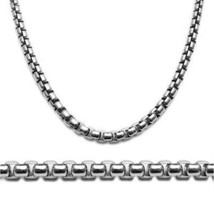 Collier de chaîne rond en argent sterling rhodium finition en 5mm (calibre 500). Disponible en 6 longueurs Solid 925 Chain Precious Gift