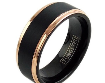 Ring Size 12 Security Jewelers Tungsten 8mm Satin Finished Ridged Band with Rounded Edge Size 12
