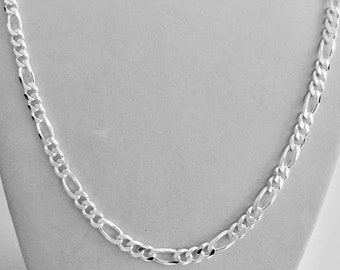 925 SOLID Figaro Sterling Silver Chain Necklace 2mm 3mm 4mm 5mm 6mm Non Tarnish Durable