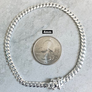 SOLID 925 Miami Cuban Bracelet Sterling Silver Link Chain Lock Box in 4mm 5mm 6mm 8mm 10mm 7.5 8 High Polish Durable Heavy Non tarnish image 6