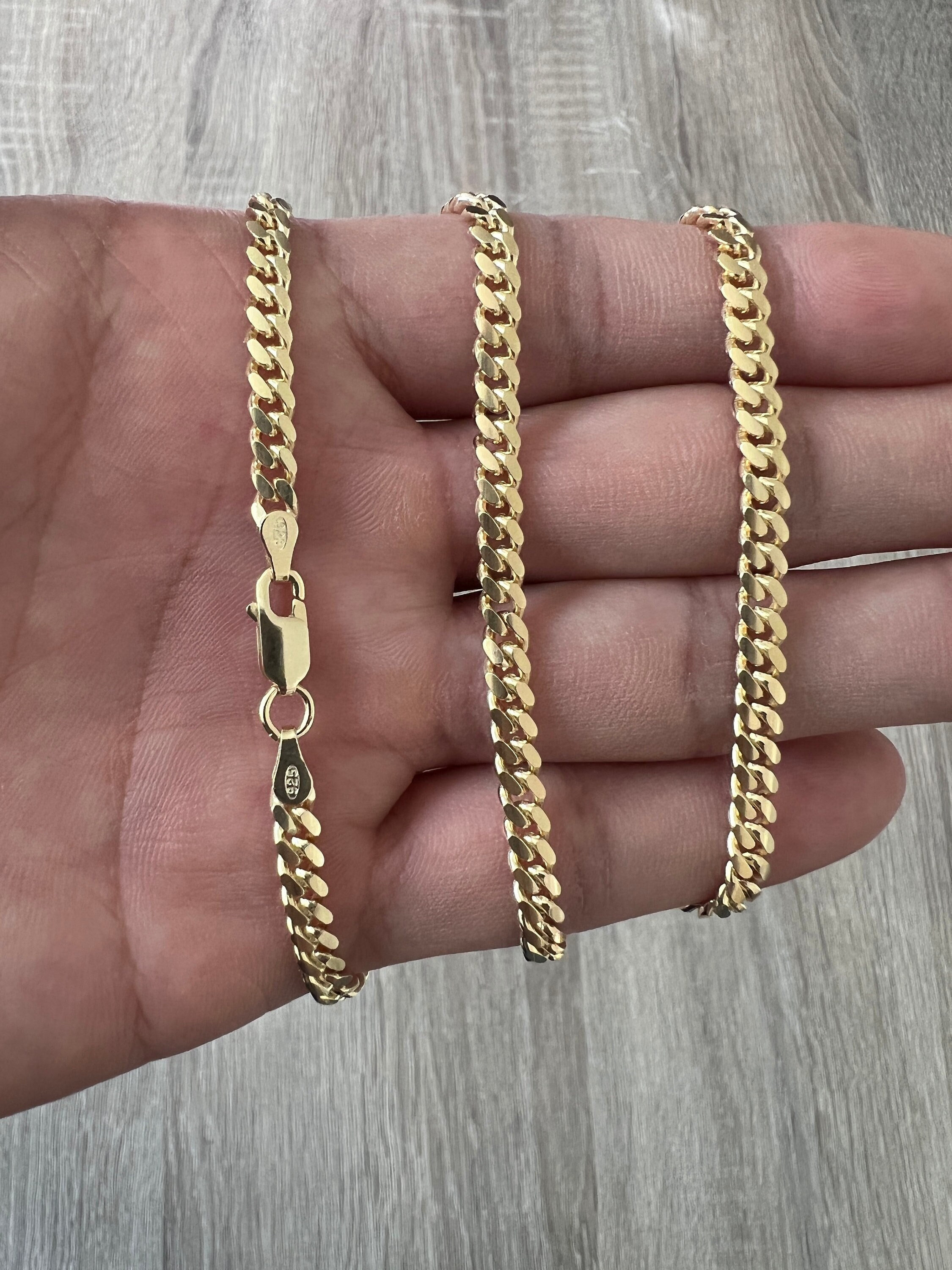 10 MM CUBAN LINK CHAIN (14k Gold over 999 Silver) MEDIUM – goldfevermiami