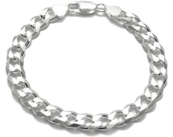 Awesome Sterling Silver Cuban Link Chain Bracelet in 8mm (Gauge 220) width. Available in 8" and 9" Lengths Handcrafted 925 Link