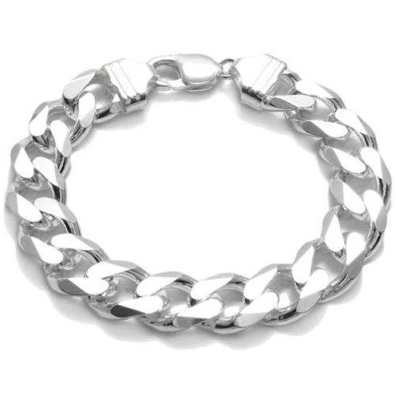 925 Solid Miami Cuban Sterling Silver Link Chain Bracelet in 5mm 15mm width. Available in 7, 8, and 9 Inch Lengths Handcrafted 925 Link image 8