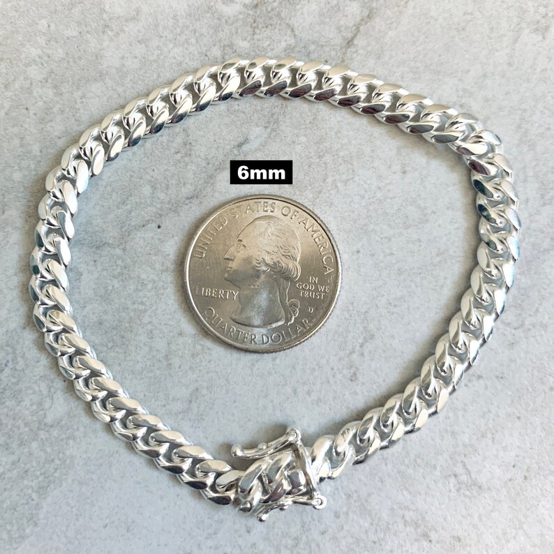 SOLID 925 Miami Cuban Bracelet Sterling Silver Link Chain Lock Box in 4mm 5mm 6mm 8mm 10mm 7.5 8 High Polish Durable Heavy Non tarnish image 4