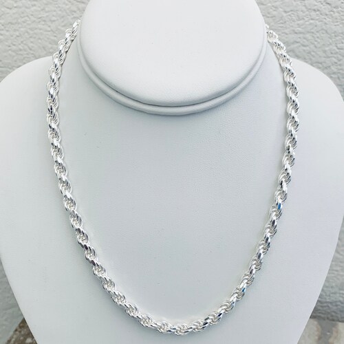 Handmade Rope Chain Necklace 9mm Solid 925 Sterling Silver - Etsy