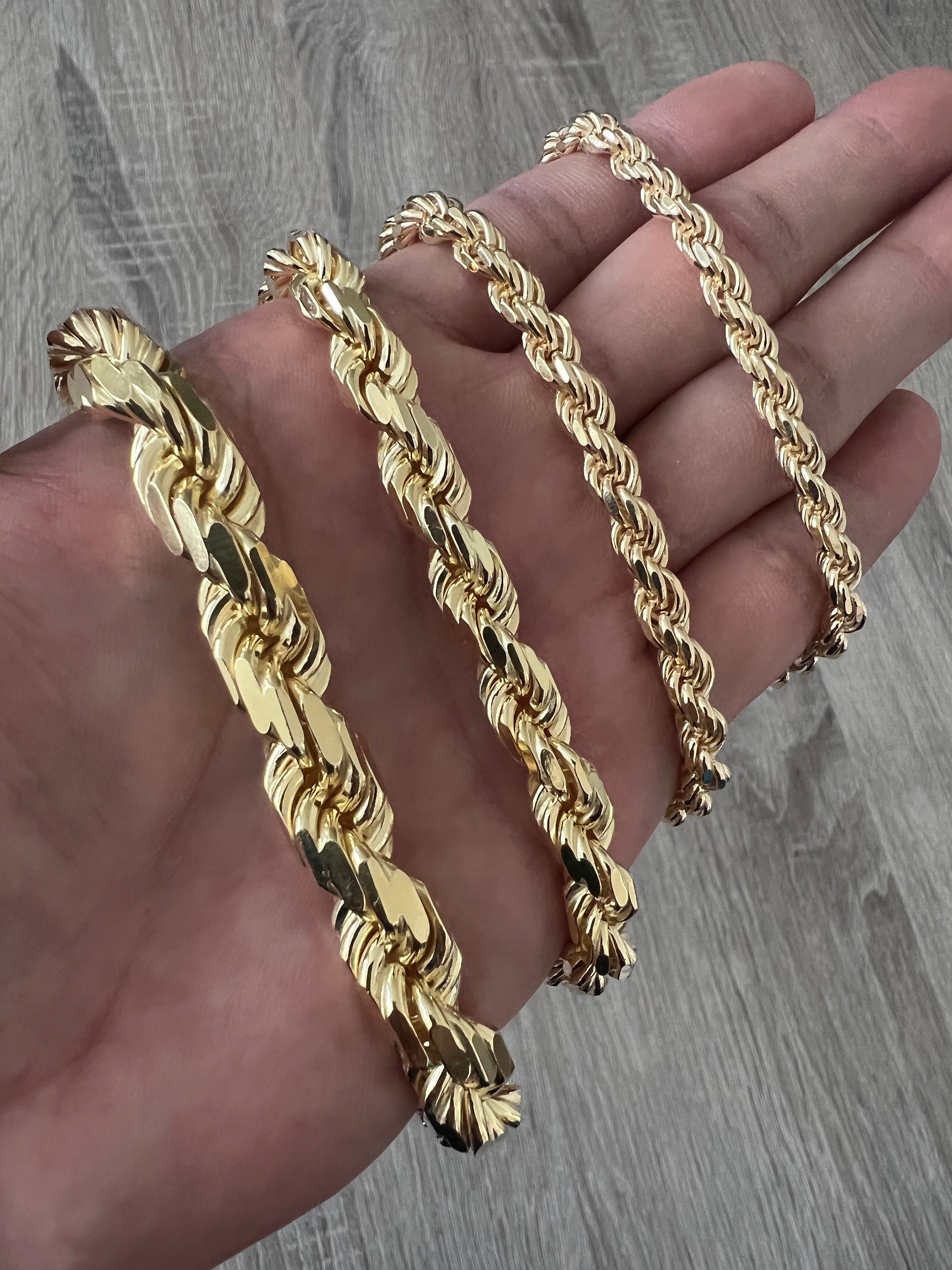 12mm 14k 2024 gold rope chain