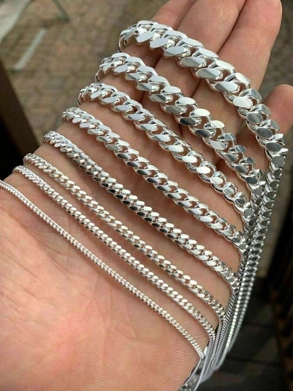 Italian Sterling Silver Polished Cuban Chain Bracelet