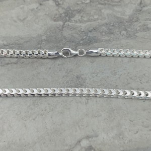 5mm 925 Franco SOLID HEAVY Real Necklace Chain Sterling Silver in 18 20 22 24 30 Made in Italy Italian Stamped cuban miami curb figaro image 3