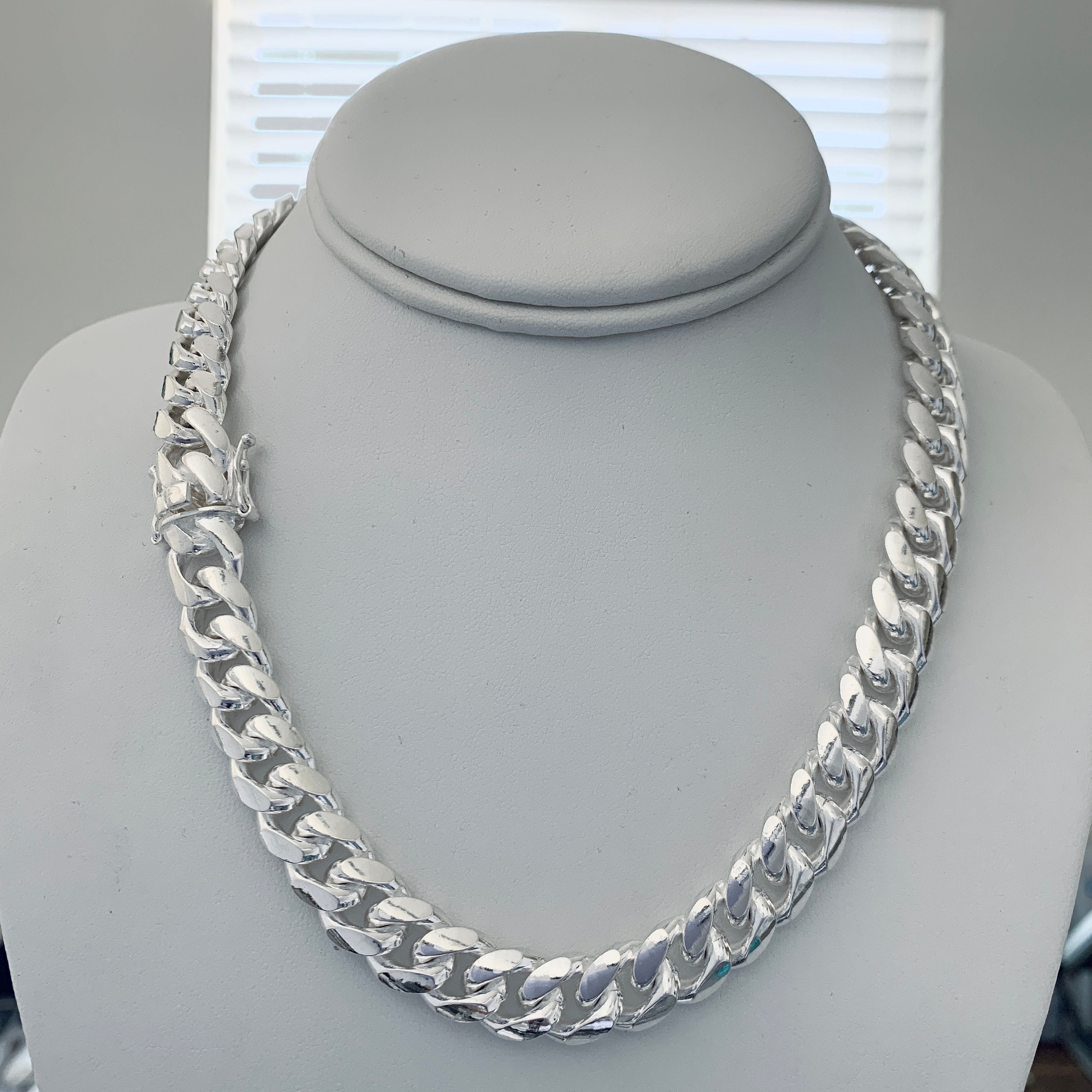 Guaranteed 925 Sterling Silver Cuban Curb Chain Necklace Solid & Heavy  Version