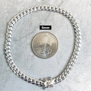 SOLID 925 Miami Cuban Bracelet Sterling Silver Link Chain Lock Box in 4mm 5mm 6mm 8mm 10mm 7.5 8 High Polish Durable Heavy Non tarnish image 5