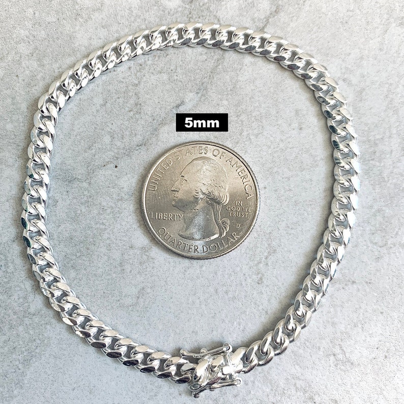 SOLID 925 Miami Cuban Bracelet Sterling Silver Link Chain Lock Box in 4mm 5mm 6mm 8mm 10mm 7.5 8 High Polish Durable Heavy Non tarnish image 5