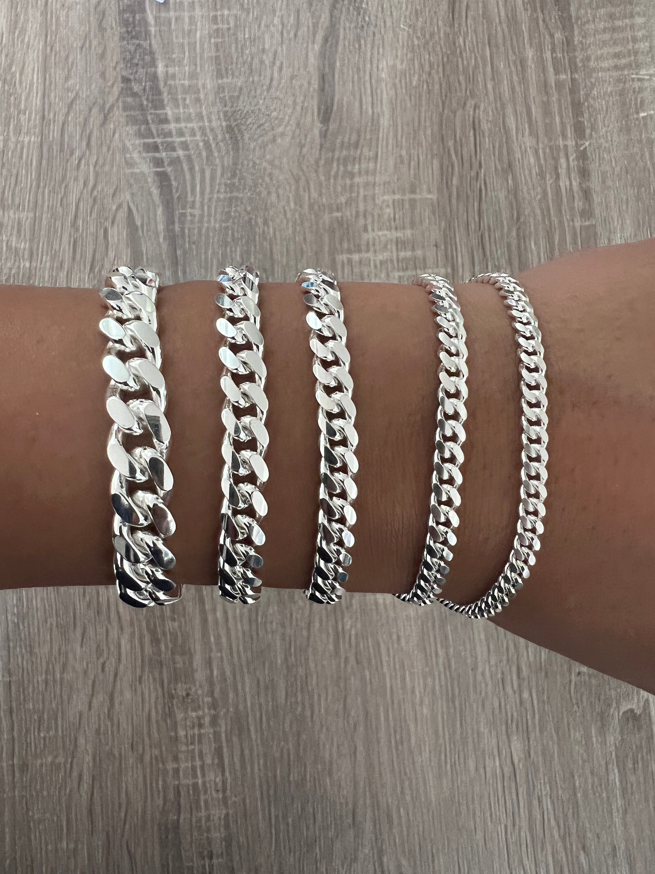 Stretchy Glacier Adult Bracelet (6mm Beads) 7.5 Inches / Sterling Silver