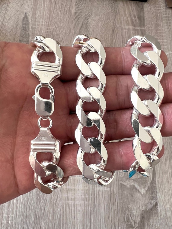 925 Sterling Silver Mens Open Curb Handmade Chain Bracelet -  Canada