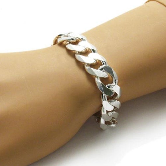 15mm silver sales cuban link chain