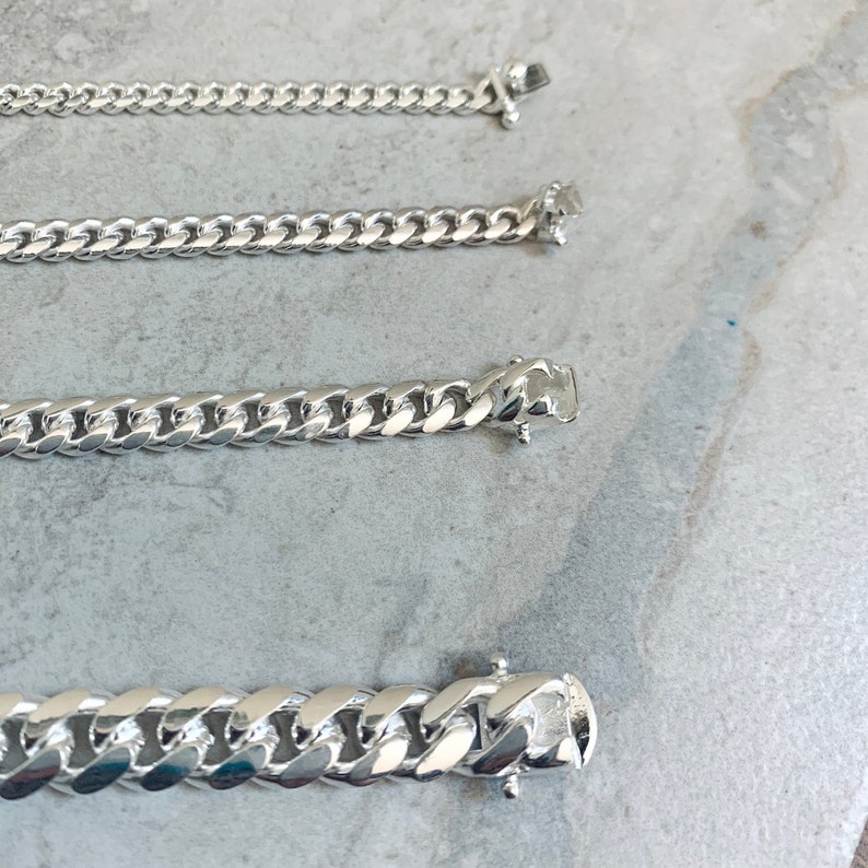 SOLID 925 Miami Cuban Bracelet Sterling Silver Link Chain Lock Box in 4mm 5mm 6mm 8mm 10mm 7.5 8 High Polish Durable Heavy Non tarnish image 8