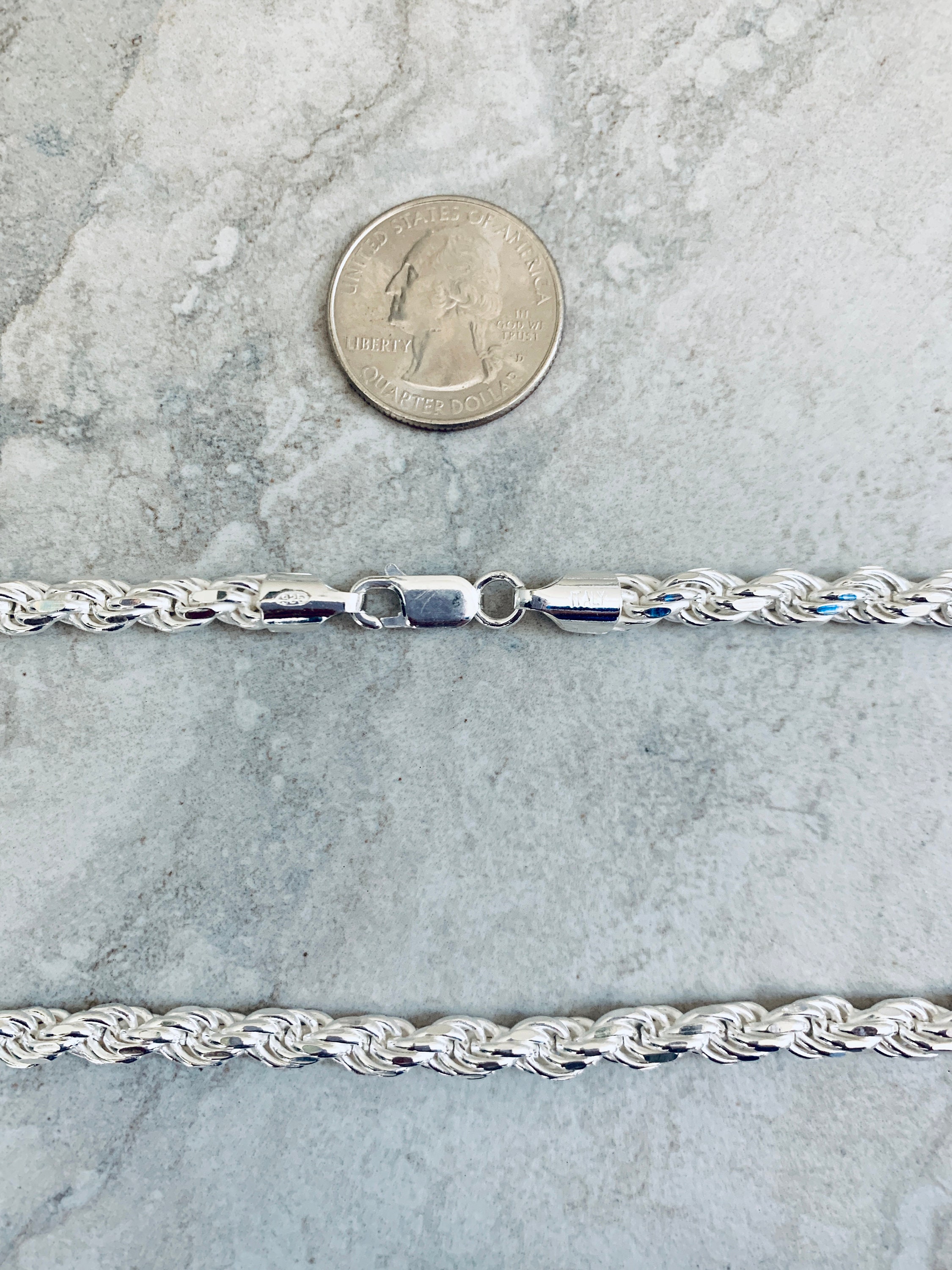 Homxi Punk Necklace Chain,Necklace Chains 6mm Pendant Necklace 20 inch  Chain Twisted Rope Chain Mens Silver Chain Necklaces Sterling Silver Silver