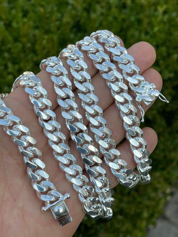 Sterling silver cuban link chain 10mm sale