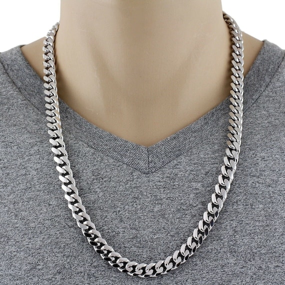 4-10MM Miami Cuban Solid 925 Sterling Silver Heavy Chain High