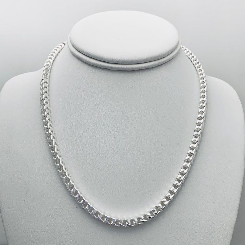 5mm 925 Franco SOLID HEAVY Real Necklace Chain Sterling Silver in 18 20 22 24 30 Made in Italy Italian Stamped cuban miami curb figaro image 1