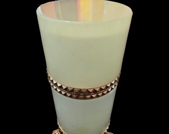 1950s Mid Century Modern French Opaline Cylinder Jewel Box