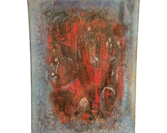 Abstract Painting Signed Vintage Original Oversized