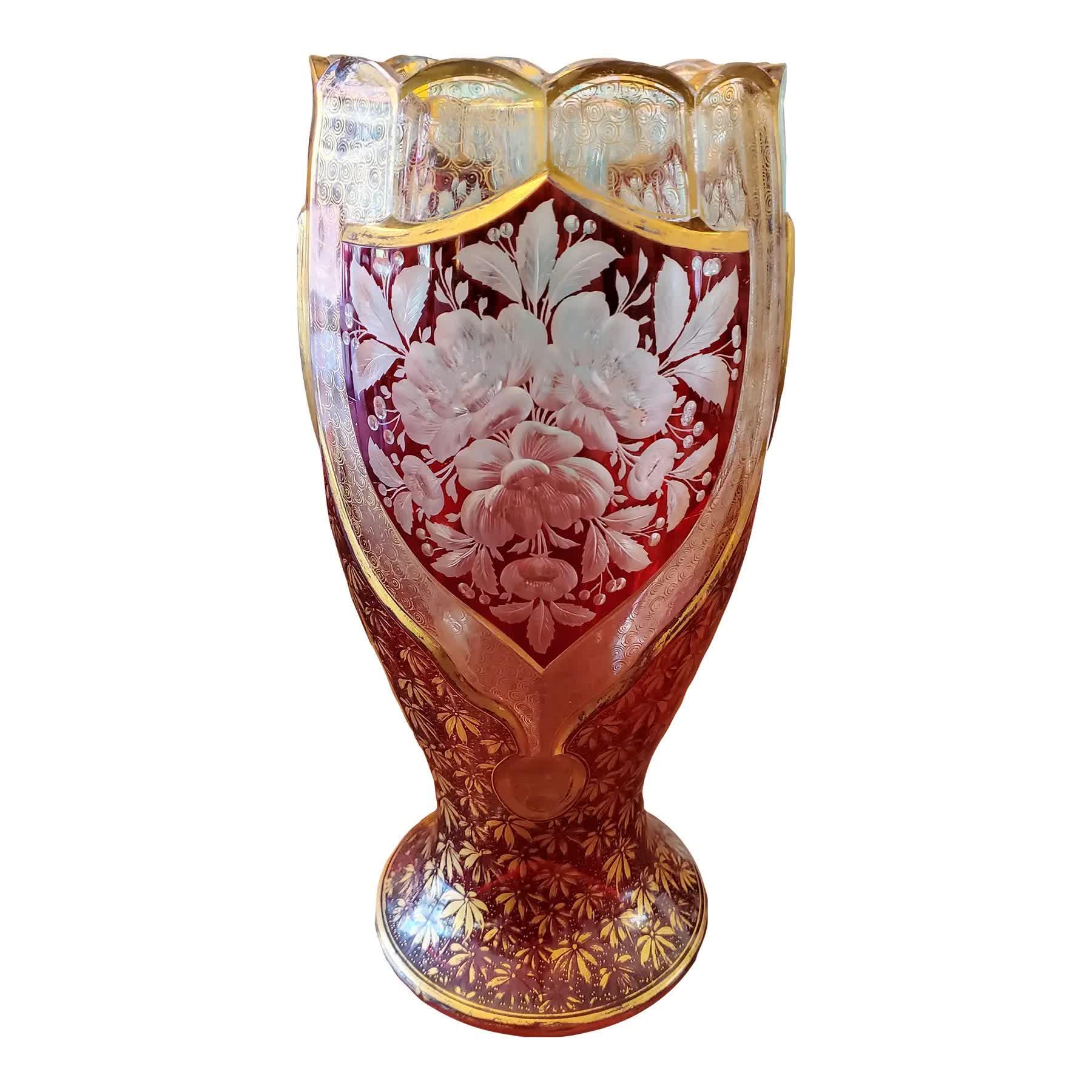 Bohemian glass vase - Etsy 日本