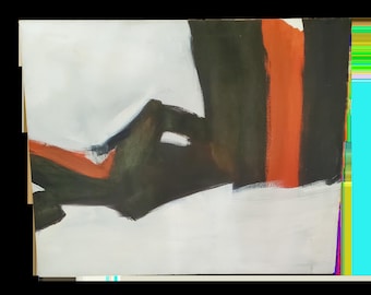 1960s Vintage Mid Century Modern Abstract Painting